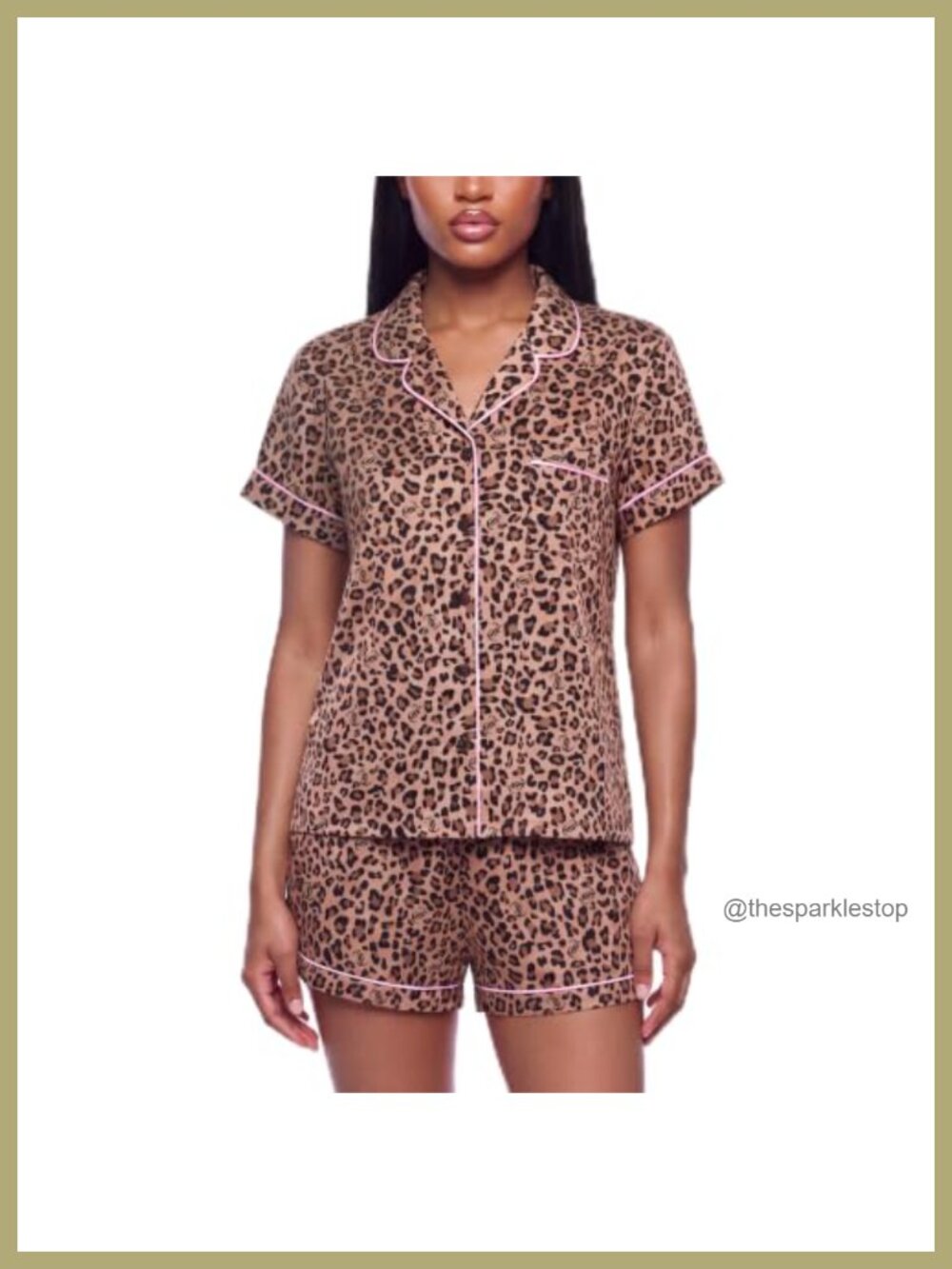 Satin Notch Collar Button Down Shirt and Pajama Shorts Lounge Set